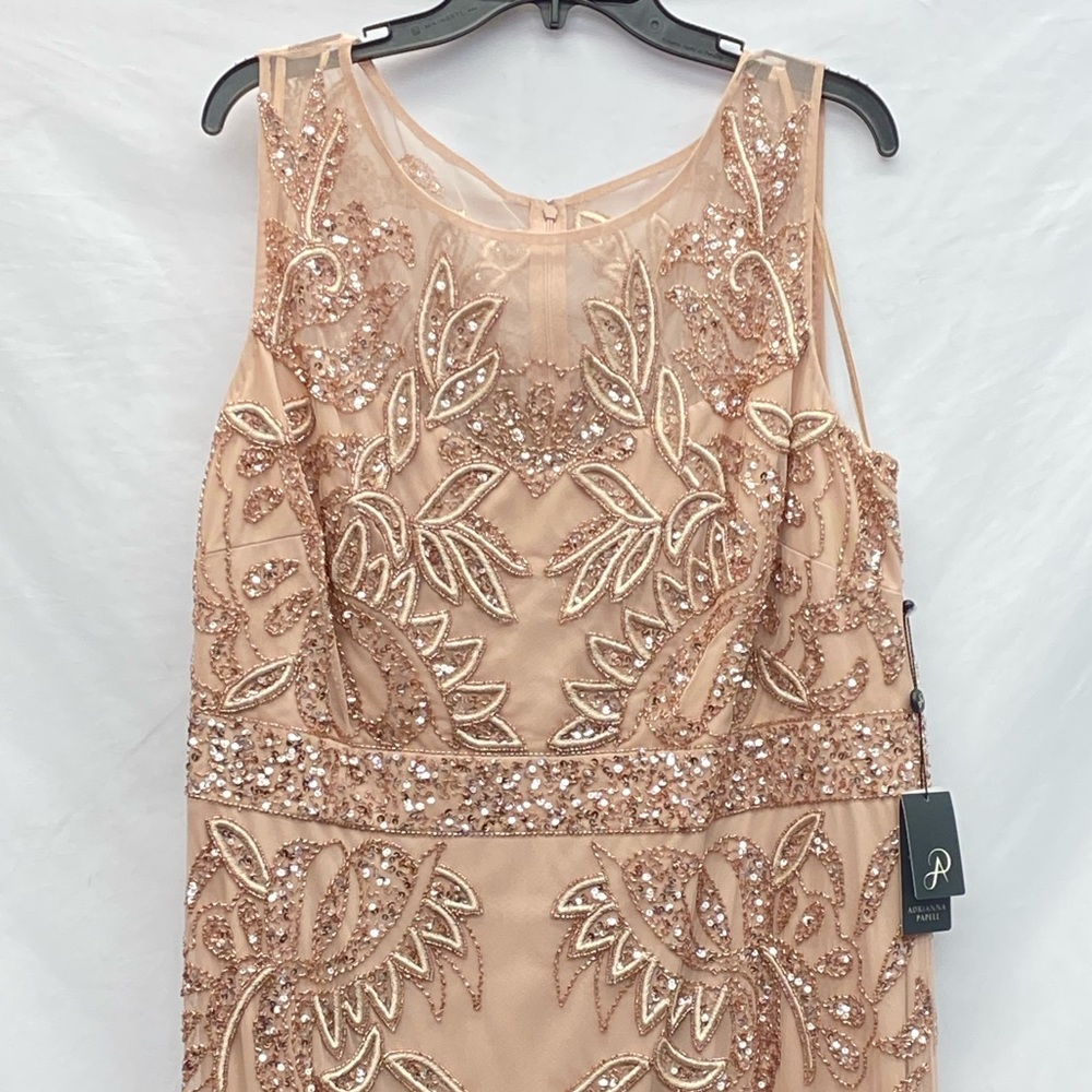 Adrianna-Papell PLUS size beaded sleeveless long gown - Picture 11 of 16